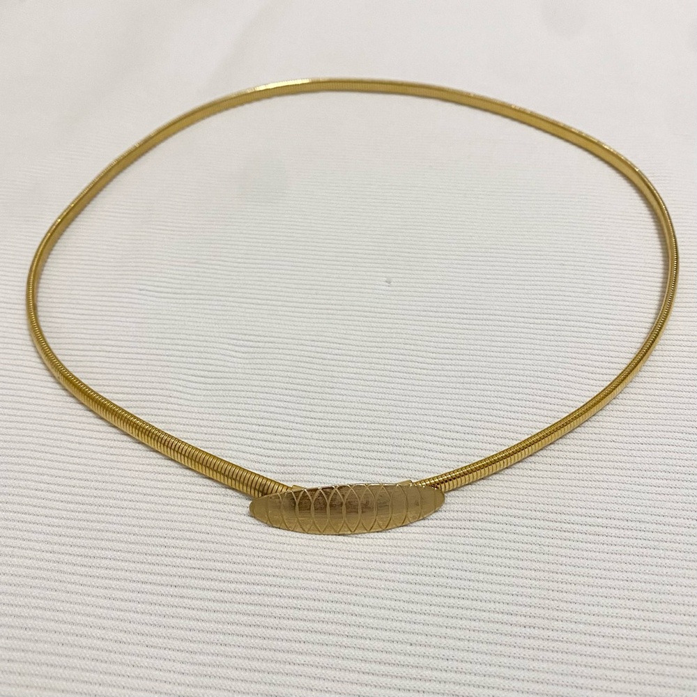 Vintage 90s Slinky Stretchy Chain Gold Tone Metal Belt